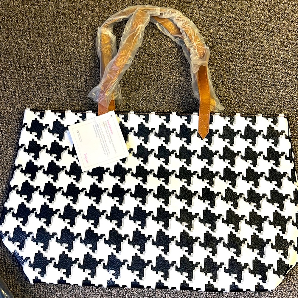31 houndstooth pebble modern tote